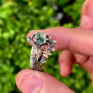 Moss Agate Sterling Silver Twig Ring Set