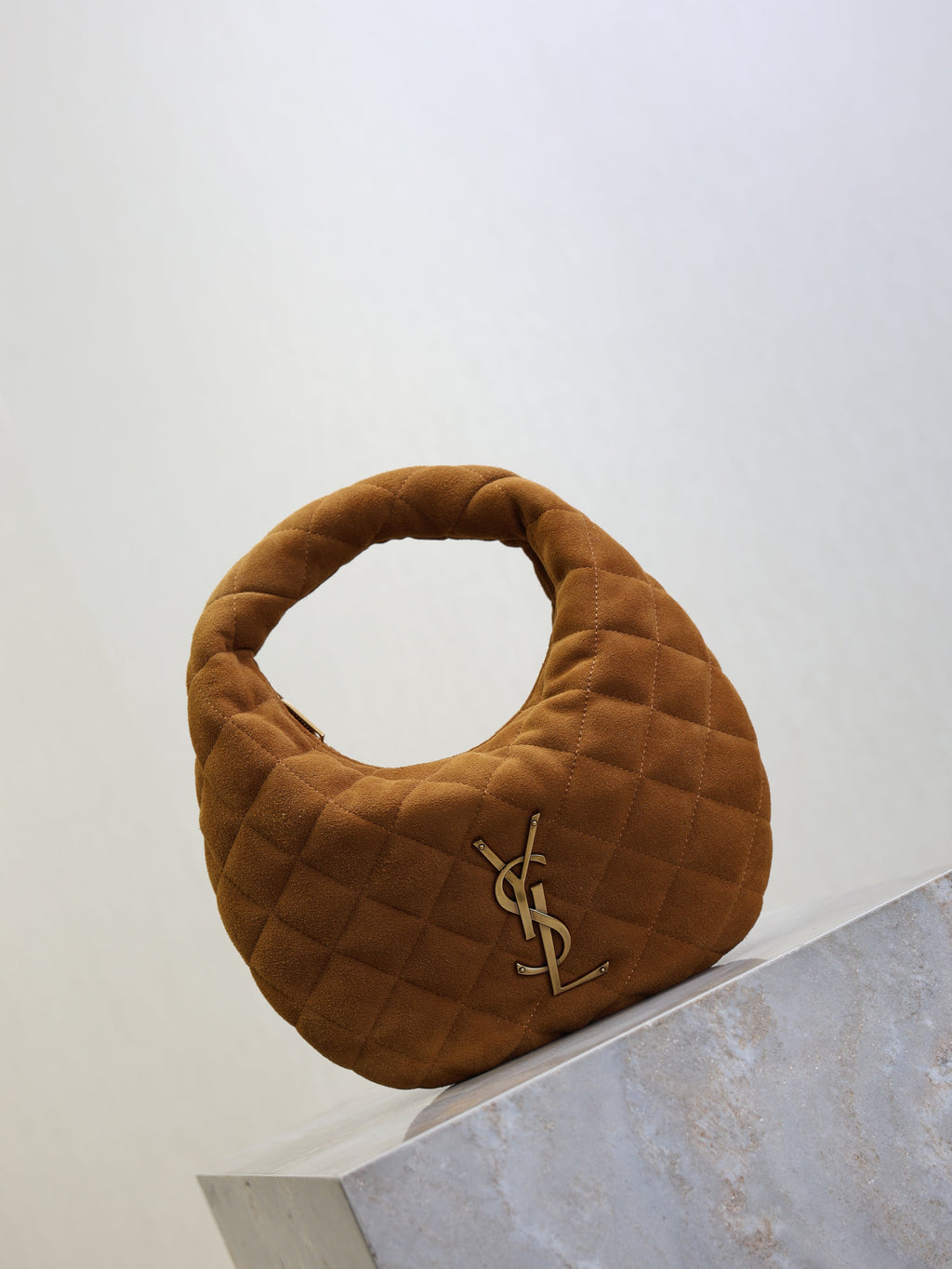 YSL Icarino Bag 17cm Brown Suede