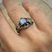 Zircon Sterling Silver Maple Leaf Ring