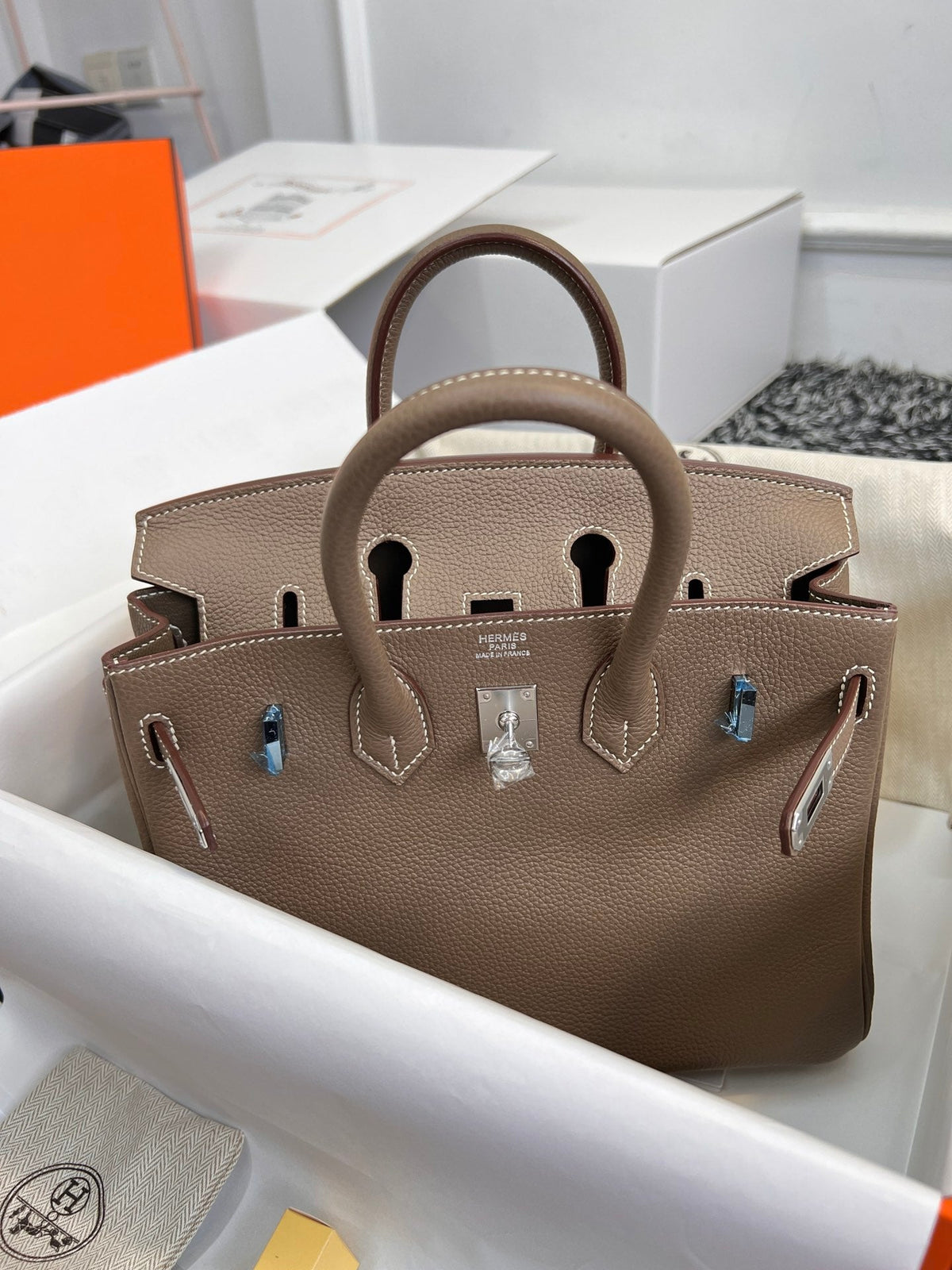 HM BIRKIN 30CM BROWN TOGO LEATHER SILVER HARDWARE