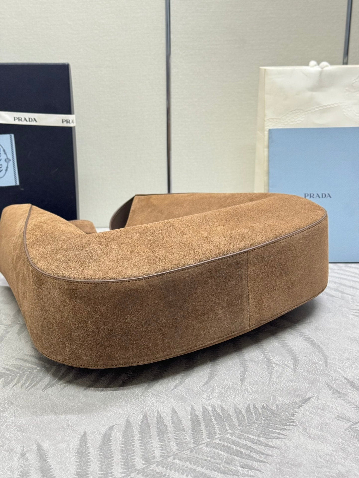 Pra Cleo 1BC181 Nubuck Bag 40cm Brown Suede 267549