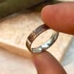 Fine Silver Geometric Bark Ring