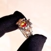 Watermelon Tourmaline Sterling Silver Maple Leaf Ring