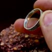Fine Silver Geometric Bark Ring