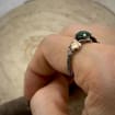 Moss Agate Sterling Silver Maple Leaf Ring
