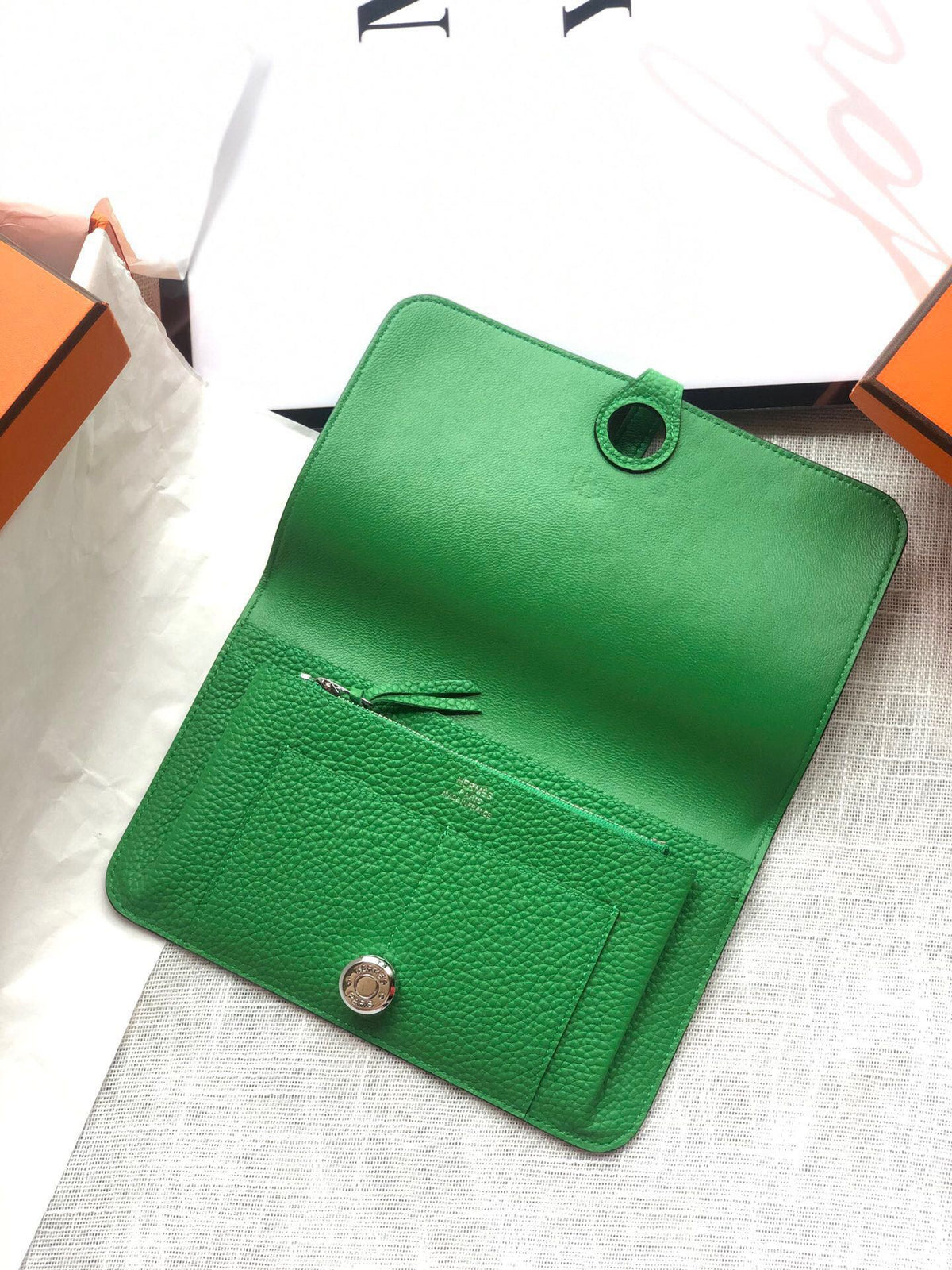 HM Dogon Wallet 20 Green Togo Shw