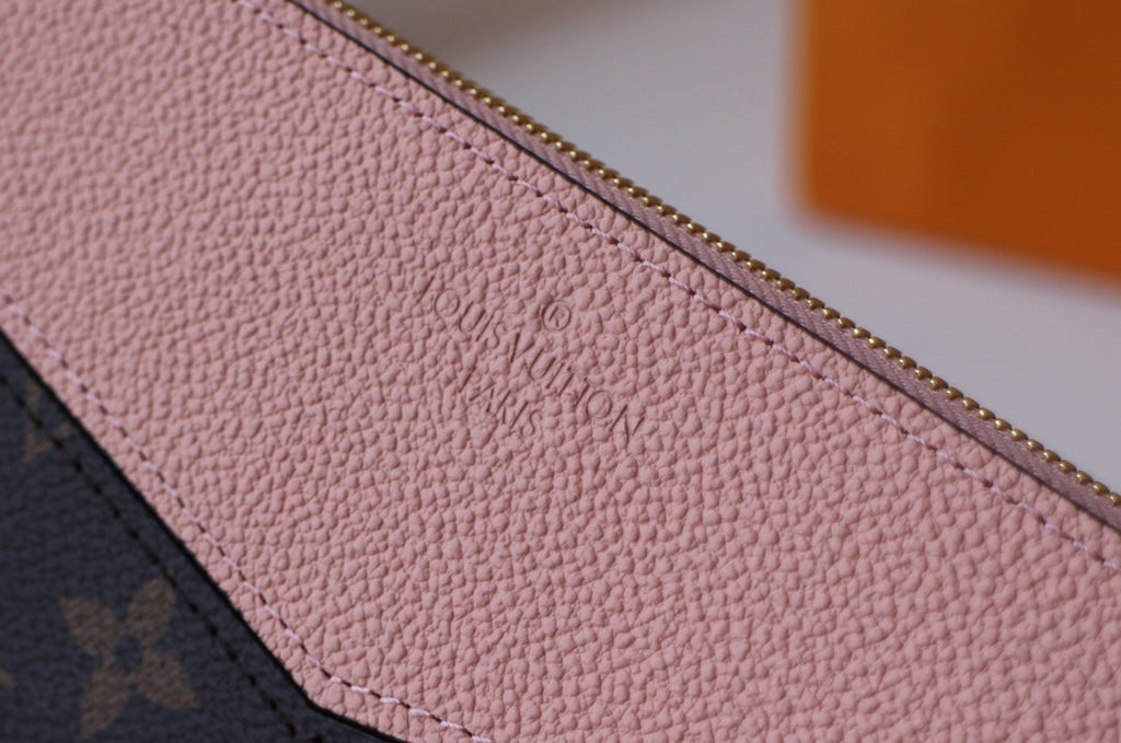 LV M62048 Daily Pouch Brown Ballet Pink Monogram Canvas & Cowhide
