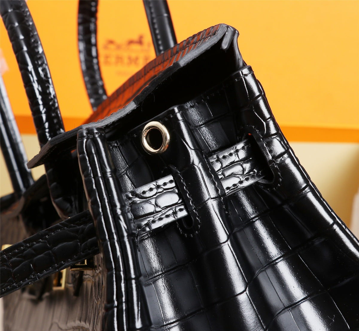 HM BIRKIN BAG 30 BLACK CROCODILE EMBOSSED CALFSKIN