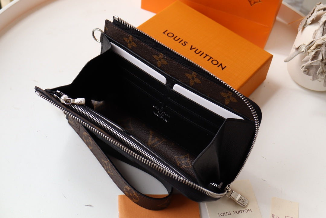 LV Dragonne Zipper Wallet Monogram Canvas & Cowhide 179407