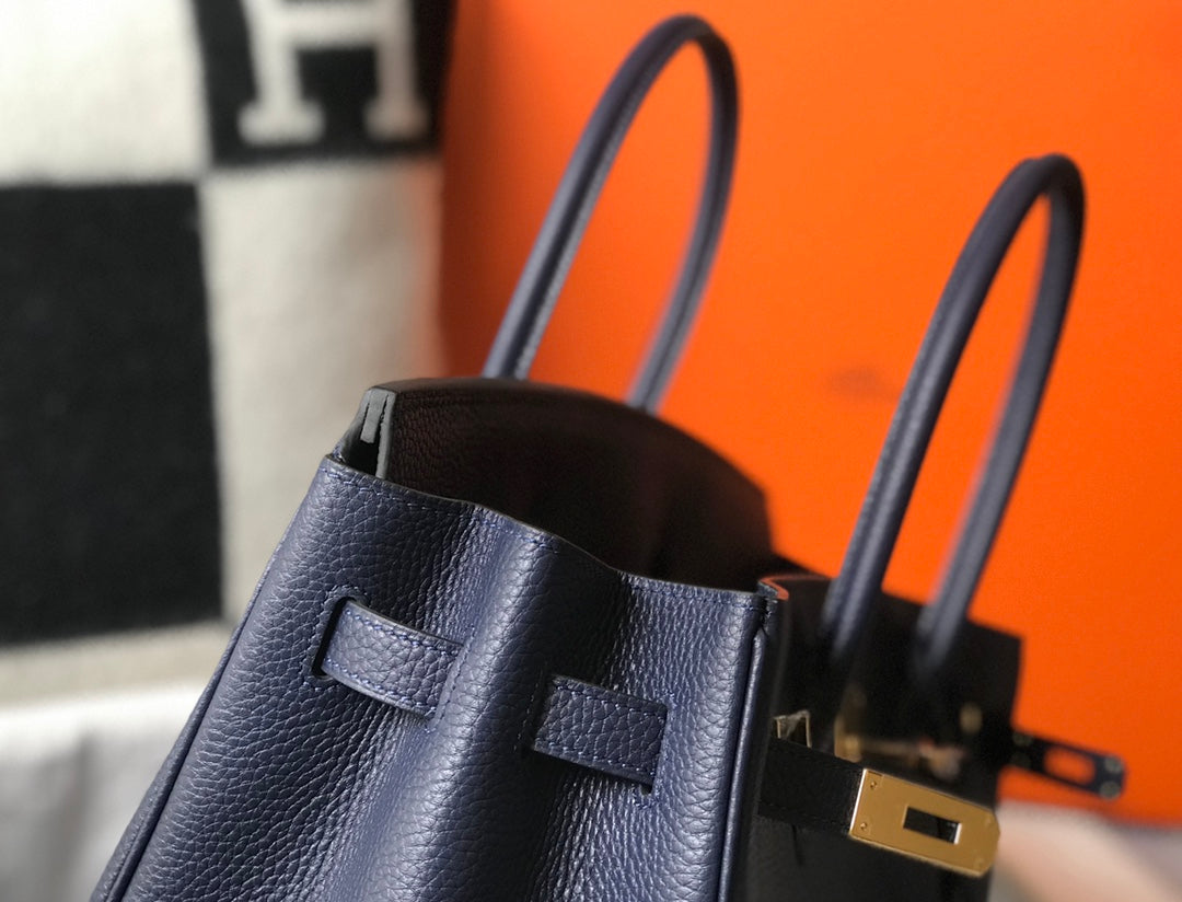 HM BIRKIN 35CM BAG NAVY TOGO GOLD HARDWARE