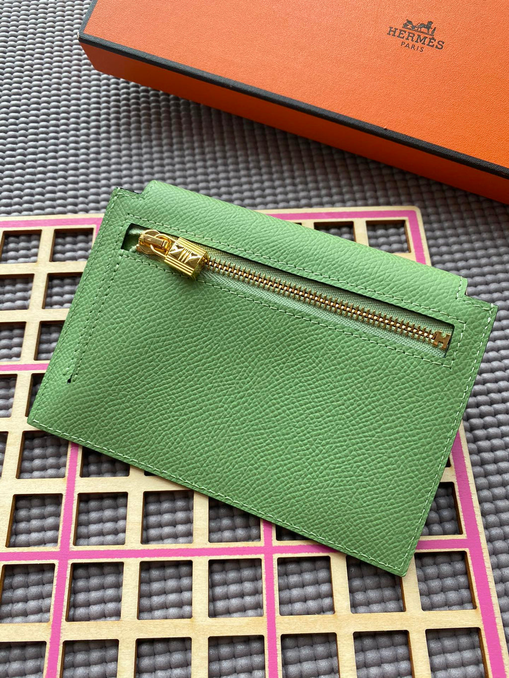 HM Kelly Pocket 13.5 Green Epsom Ghw