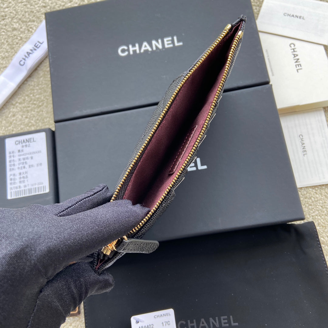 CC Classic Phone Pouch Black Caviar GHW 229654