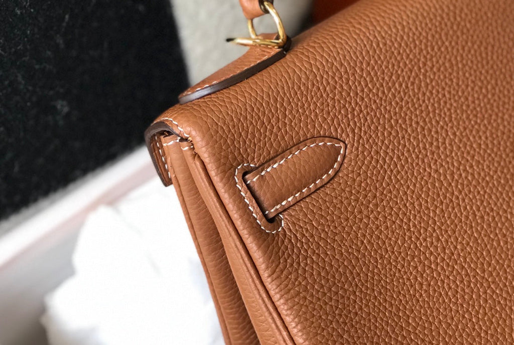 HM KELLY 25CM YELLOW OCHRE TOGO GOLD HARDWARE