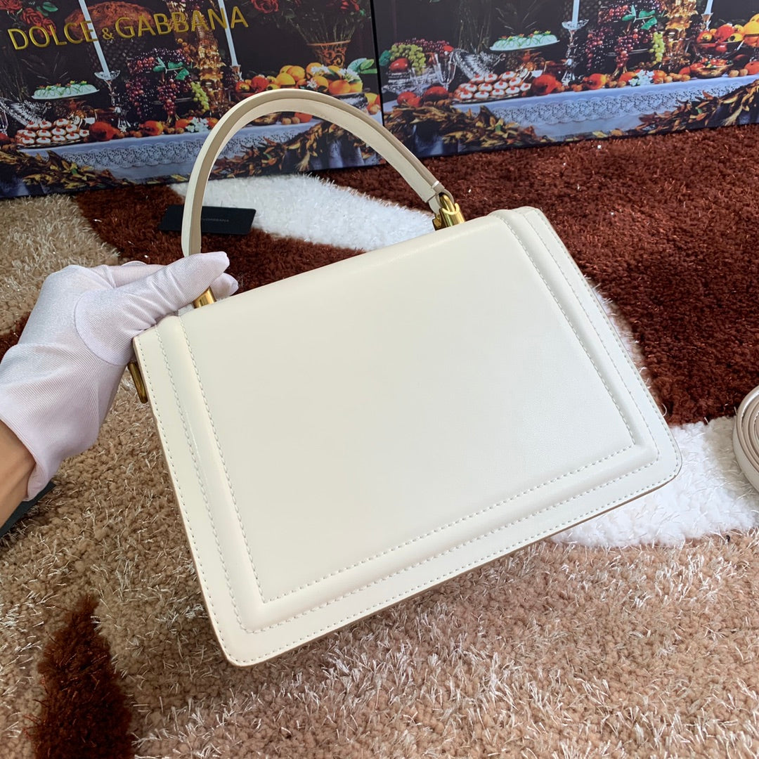 devotion 24 top-handle white calfskin