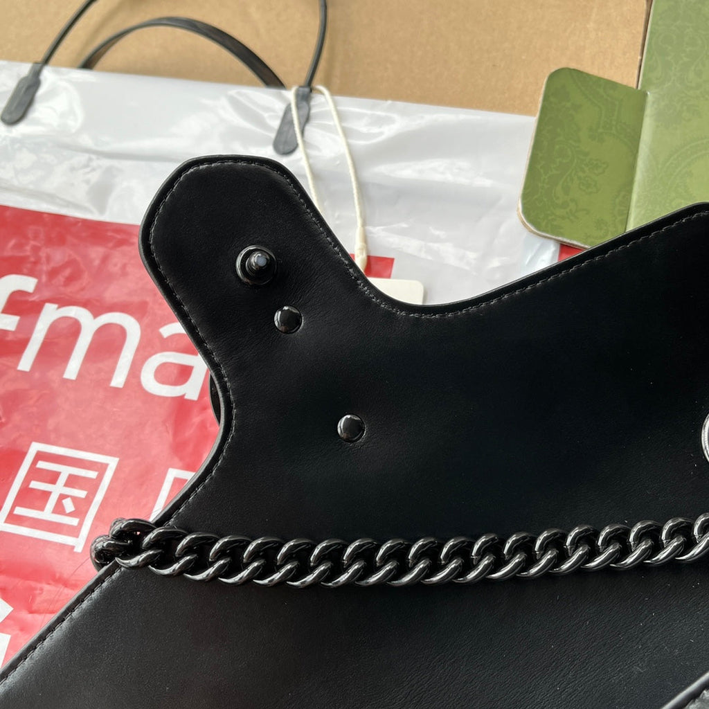 gg marmont 26cm all black calfskin