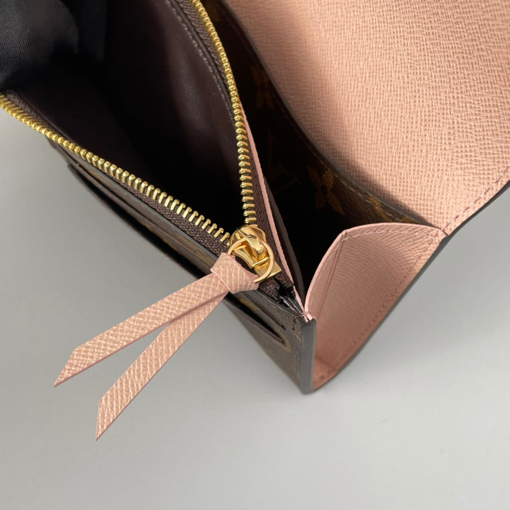 LV M60696 Emilie Wallet Brown Pink Monogram Canvas 221664