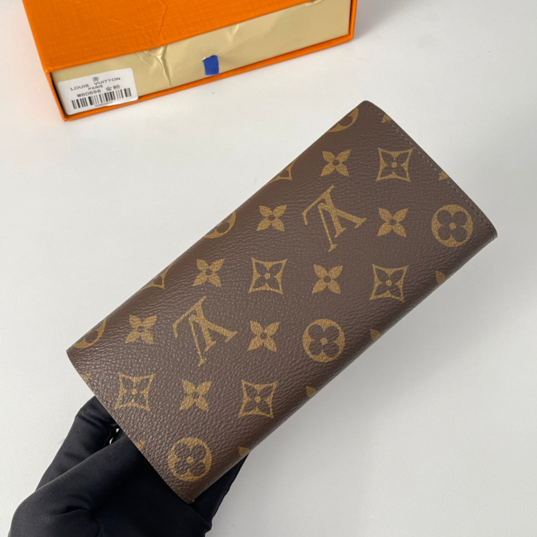 LV M60696 Emilie Wallet Brown Pink Monogram Canvas 221664
