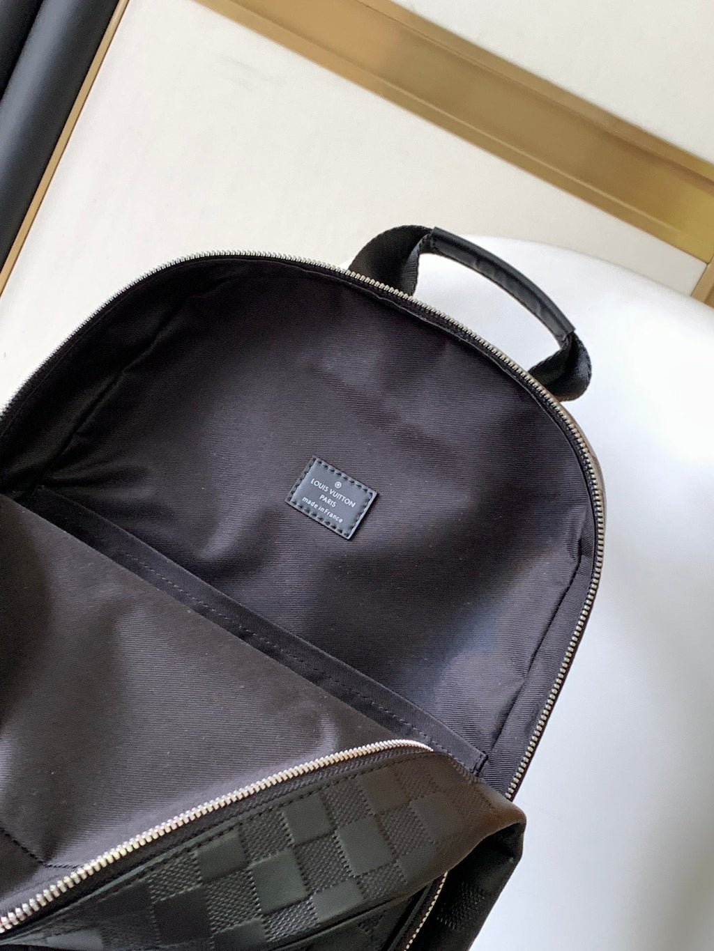 DAMIER CAMPUS BACKPACK 39 IN BLACK CALFSKIN AND CANVAS