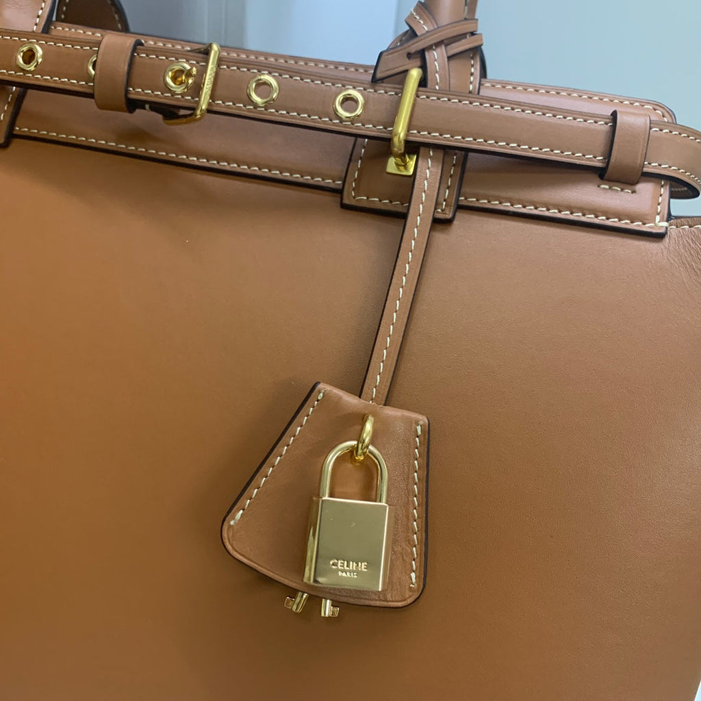CONTI BAG 36 IN BRONZE BROWN CALFSKIN GOLD HARDWARE