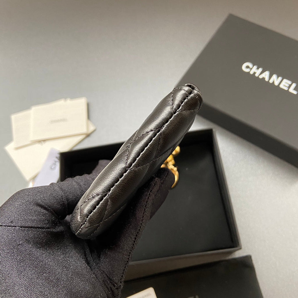 CC A50168 Keyring Cardholder Black Sheepskin GHW 229705