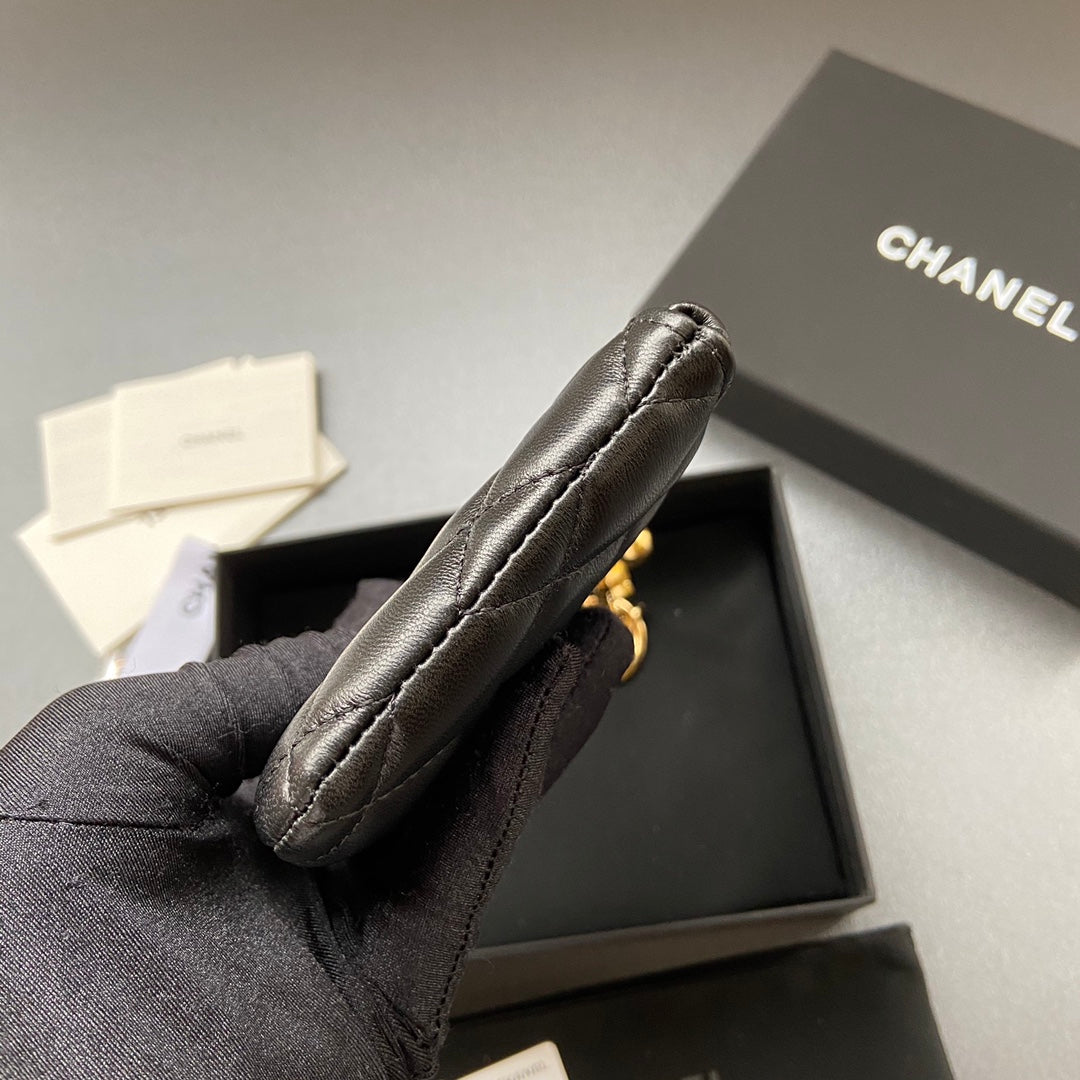 CC A50168 Keyring Cardholder Black Sheepskin GHW 229705