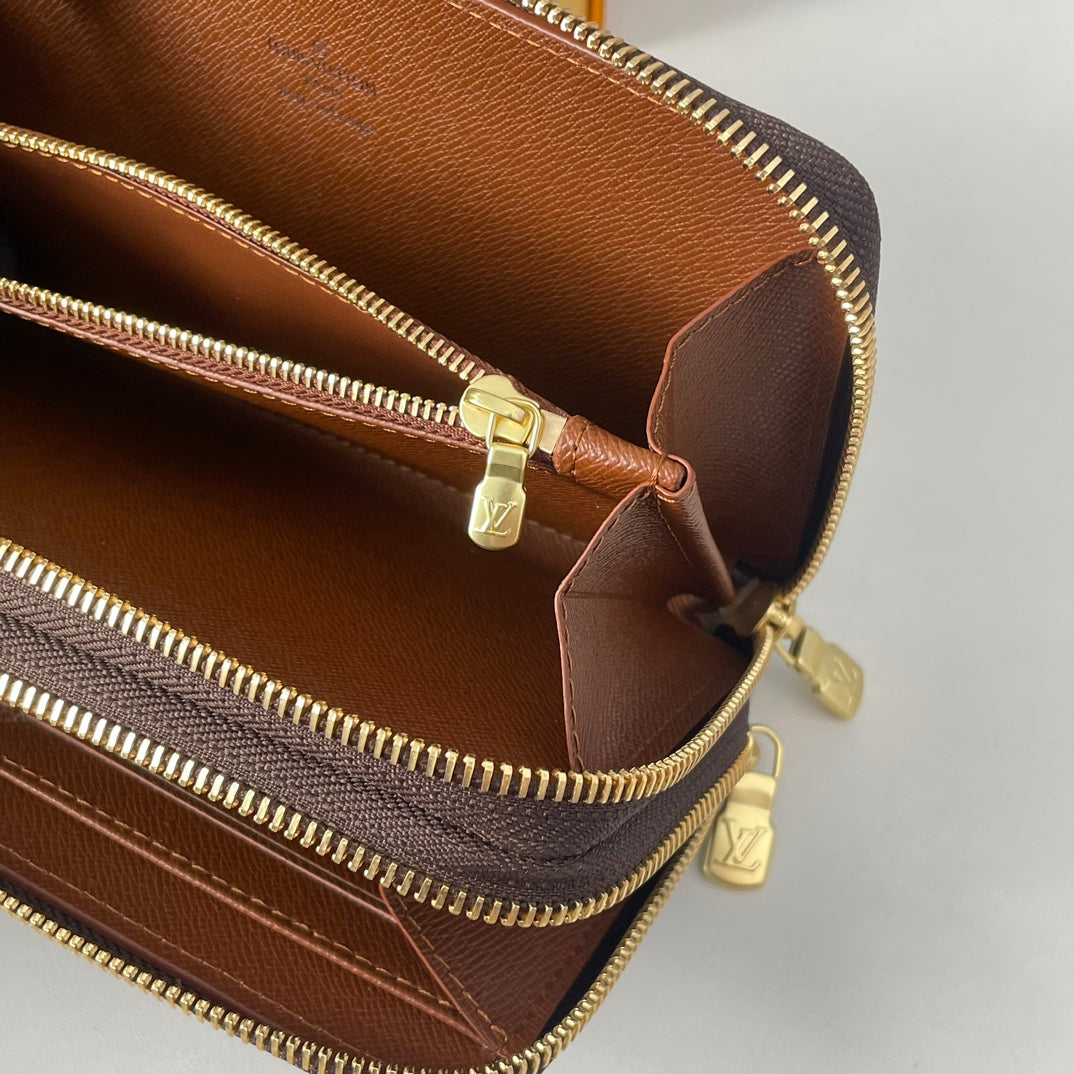 LV Double Zippy XL Wallet Brown Monogram Canvas 221554