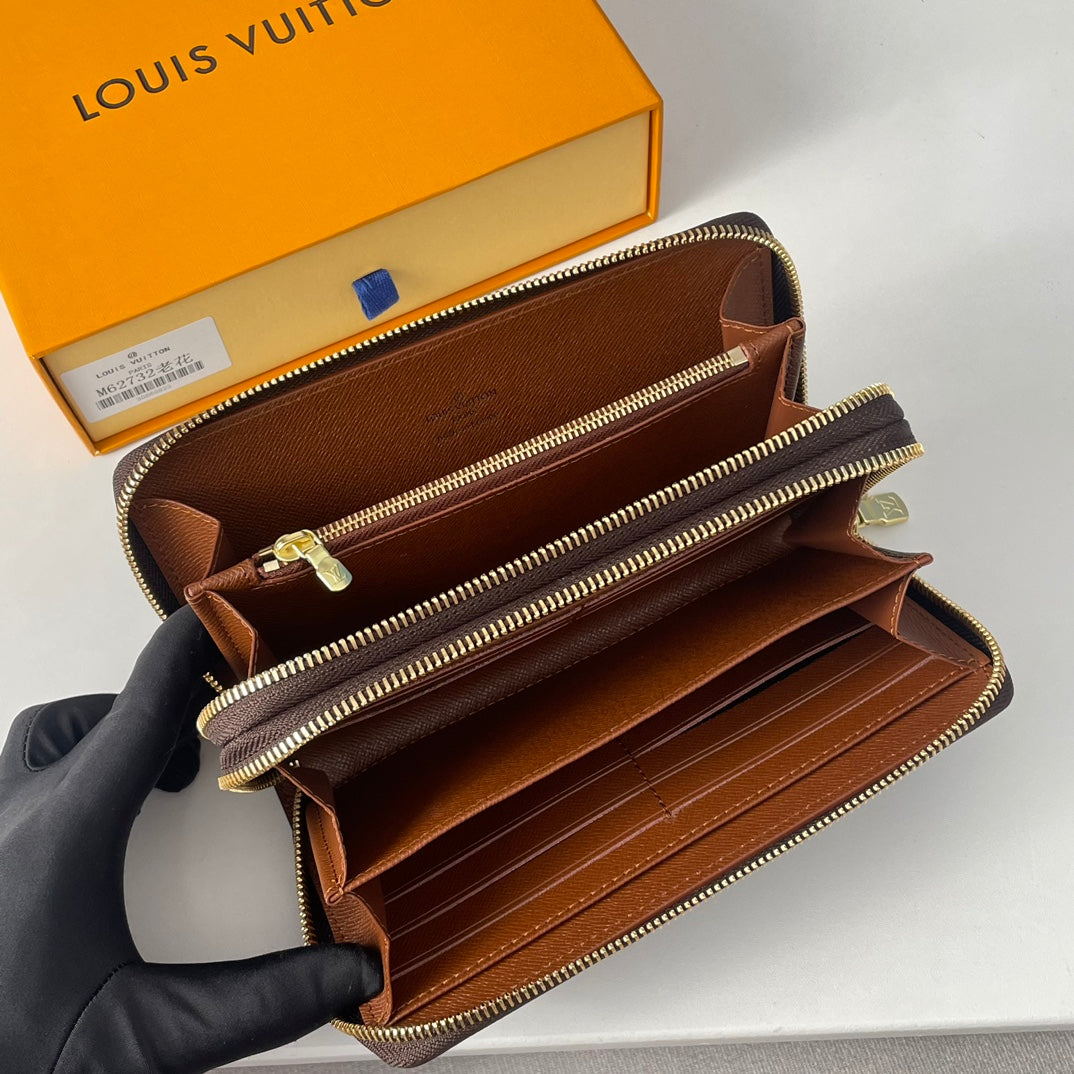 LV Double Zippy XL Wallet Brown Monogram Canvas 221554