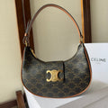 Celine Ava Bag 23cm Triomphe Canvas Brown Calfskin