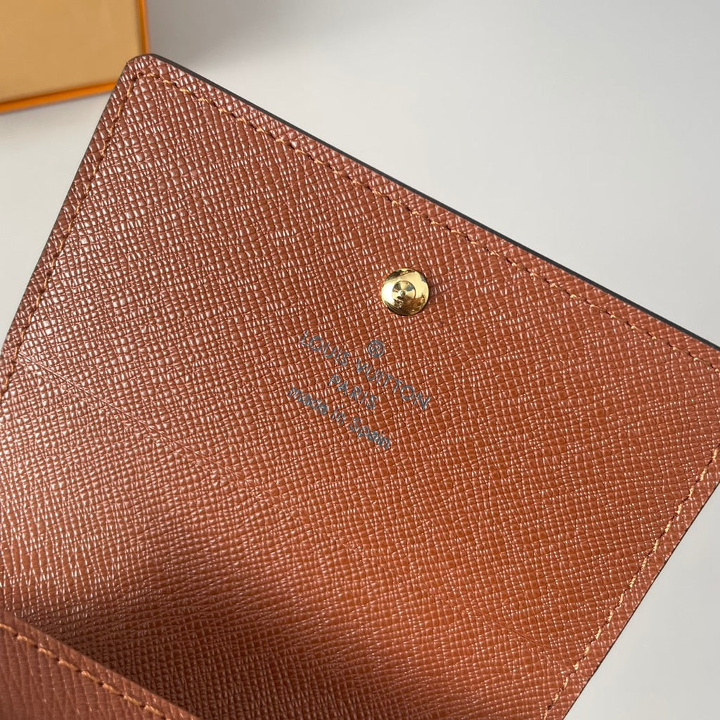 LV Enveloppe Carte De Visite Card Holder Monogram Canvas 221498