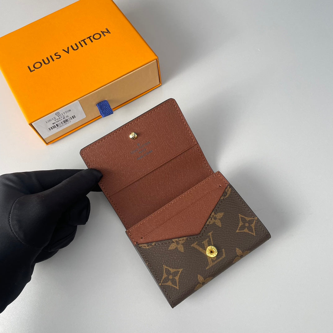LV Enveloppe Carte De Visite Card Holder Monogram Canvas 221498
