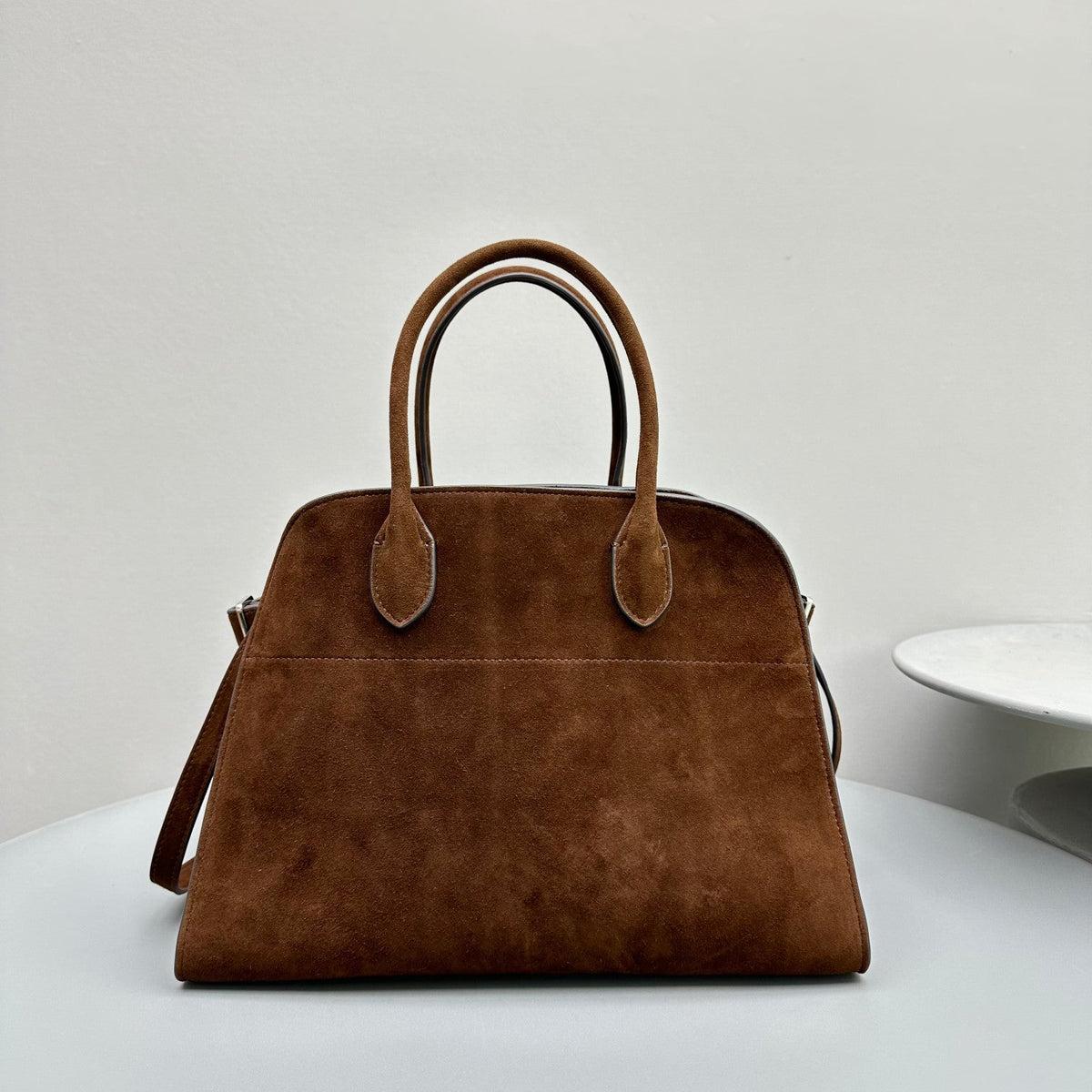 The Row Margaux 12 32cm Tote Bag In Suede