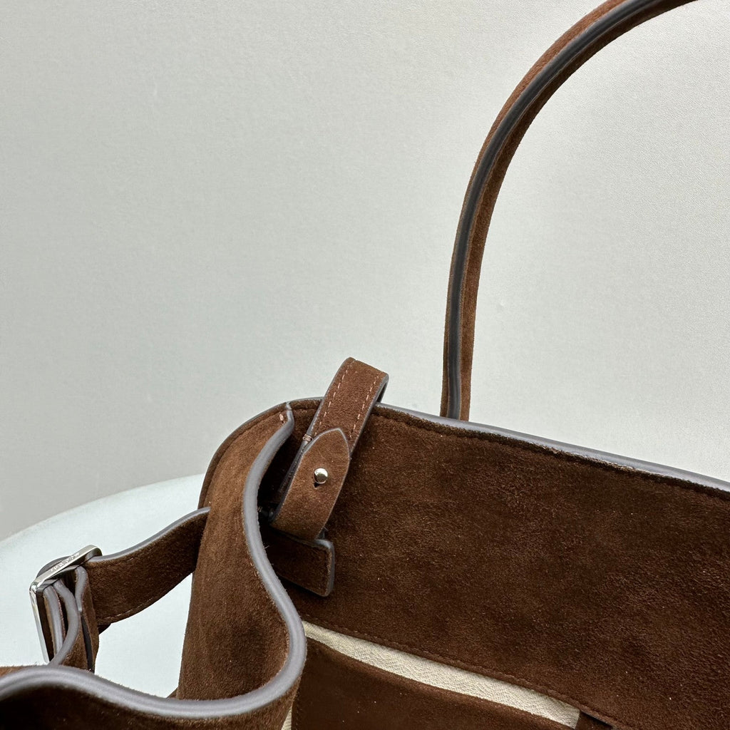 The Row Margaux 12 32cm Tote Bag In Suede