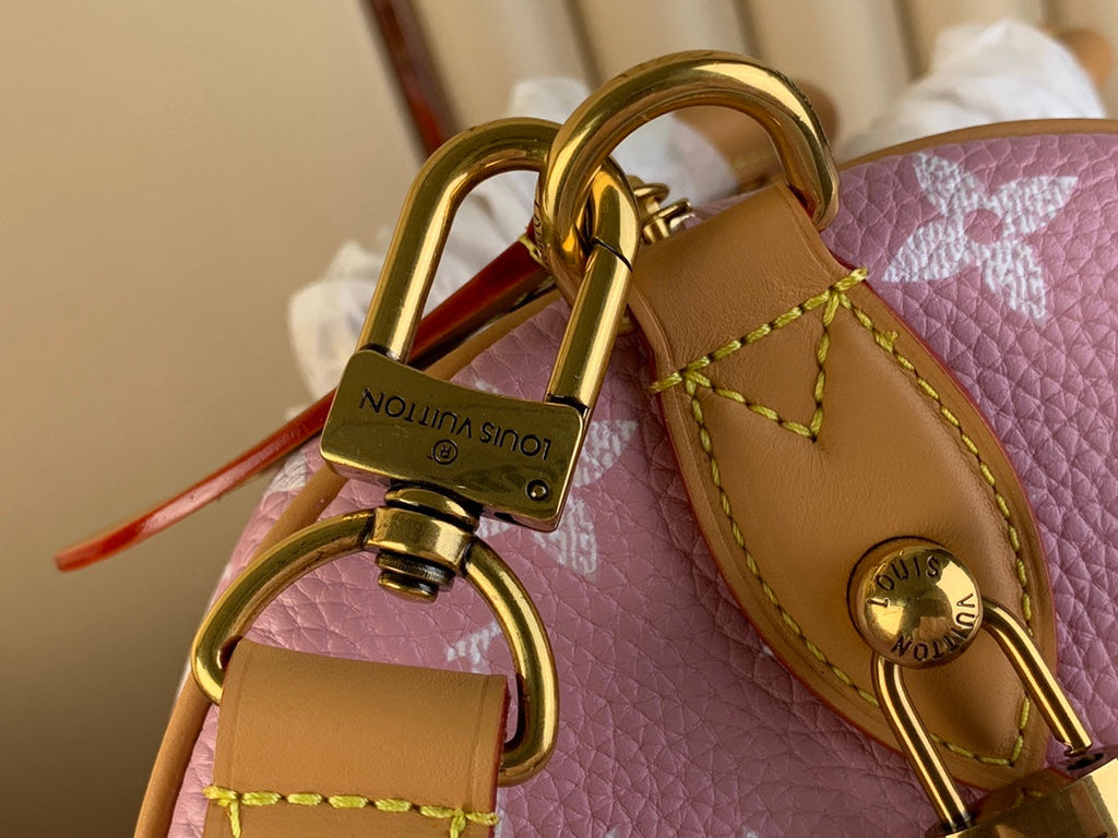 SPEEDY P9 BANDOULI_RE 40 IN FLAMINGO PINK MONOGRAM CALFSKIN