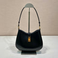CLEO SHOULDER BAG 22 IN BLACK BRUSHED LAMBSKIN WITH CLASP CLOSURE