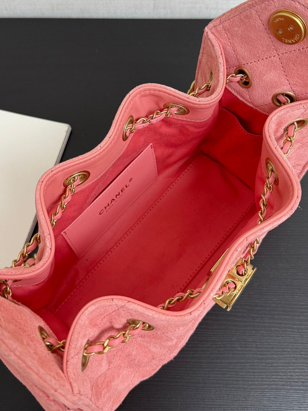 Chanel 2026 Hobo Bag 22cm Pink Suede