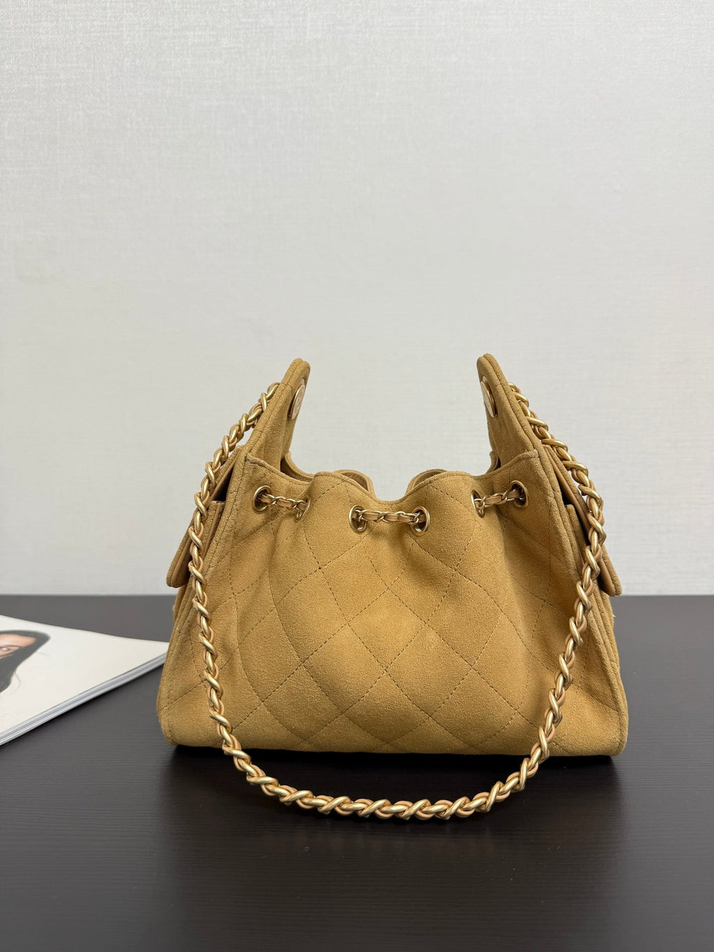 Chanel 2026 Hobo Bag Tan Suede