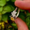 Citrine Sterling Silver Maple Leaf Ring