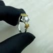 Moissanite Sterling Silver Maple Leaf Band