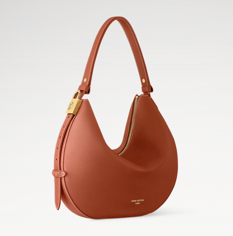 LOW KEY COOKIE MM 32 IN COGNAC BROWN CALFSKIN GOLD HARDWARE