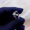 Moissanite Sterling Silver Maple Leaf Ring