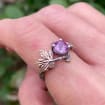 Alexandrite Sterling Silver Twig Ring