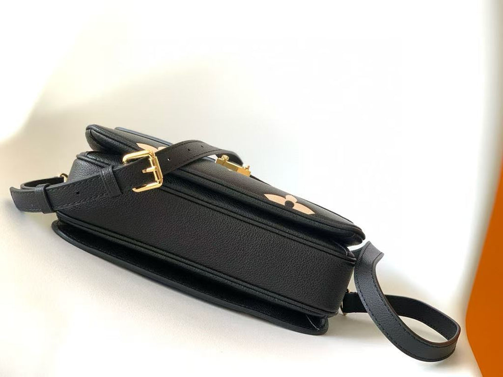 LV M45773 Pochette Métis Bag 25cm Black Beige Monogram Embossed Cowhide