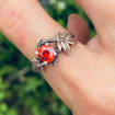Padparadscha Sterling Silver Twig Ring