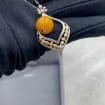 Amber Sterling Silver Pendant Necklace