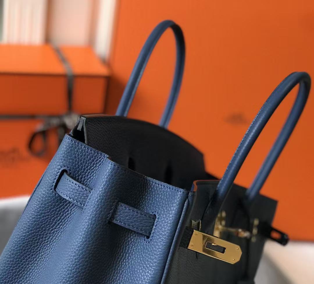 HM Birkin Bag 30cm Dark Blue Togo Leather GHW