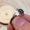 Moss Agate Sterling Silver Maple Leaf Ring