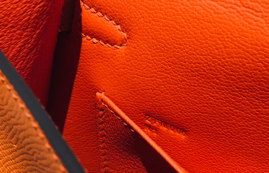 HM KELLY MINI 20 ORANGE EPSOM GOLD HARDWARE - AAA Premium Quality