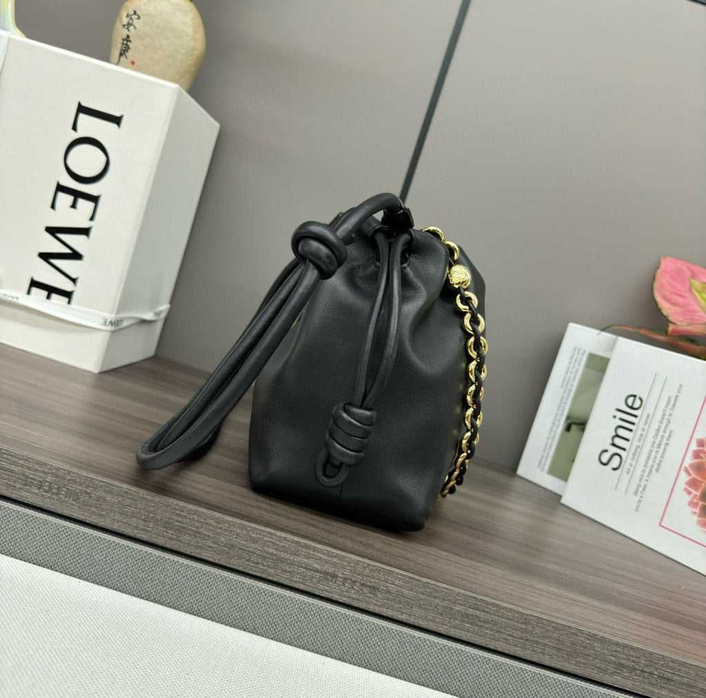 Loew Medium Flamenco Bag 30cm Black Lambskin