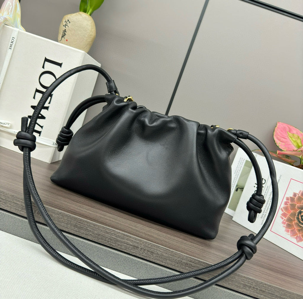 Loew Medium Flamenco Bag 30cm Black Lambskin