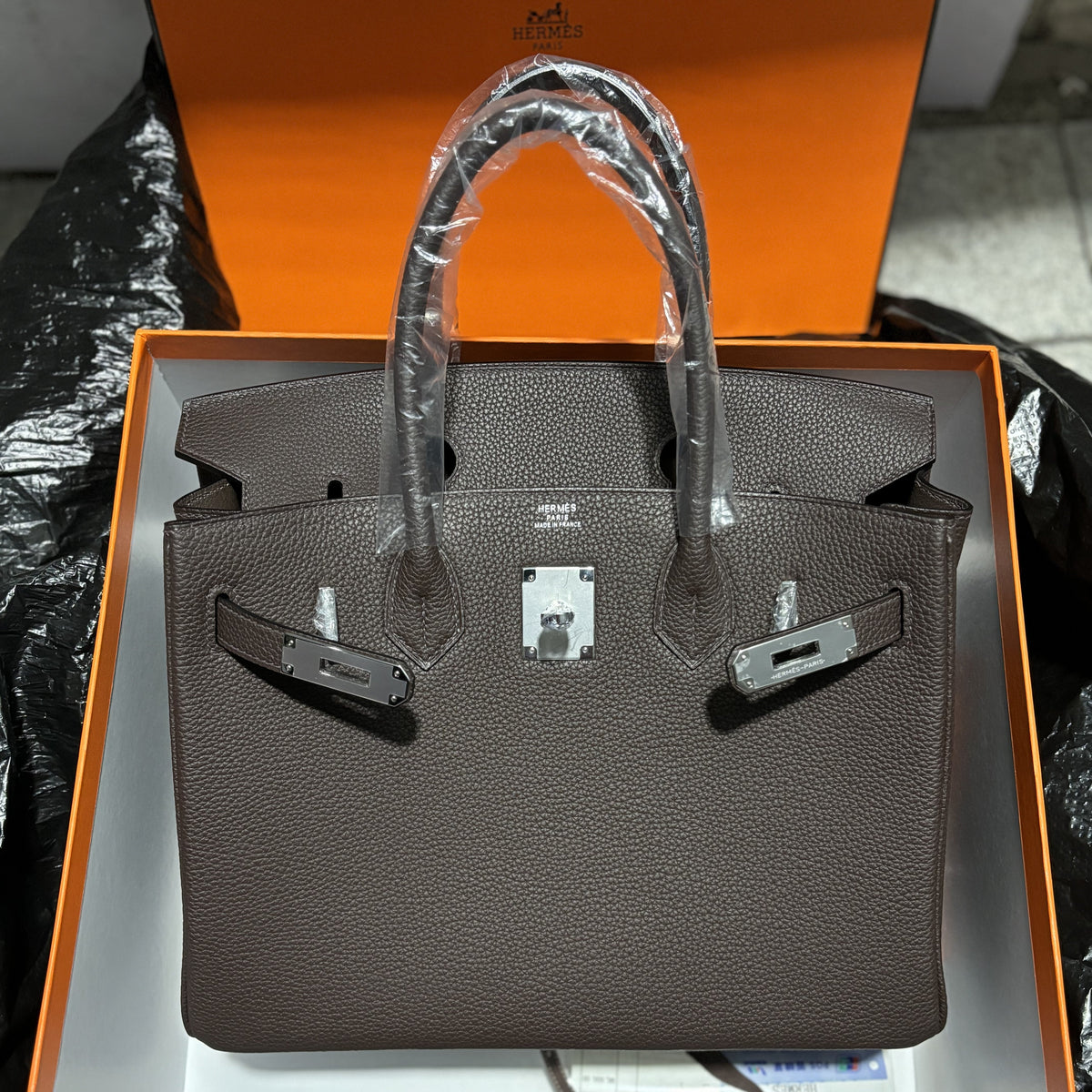 HM BIRKIN CHOCOLATE TOGO LEATHER